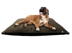 Barkshire Reversible Dog Cushion Truffle & Dark Brown Fleece Various Sizes